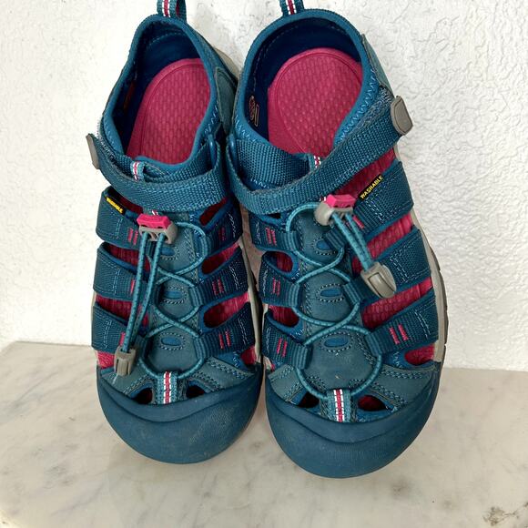 Keen Newport H2 Deep Lagoon Blue Pink Womens Size 5 - Picture 2 of 7
